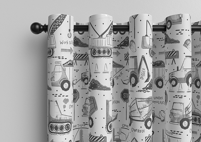 Tinker Town, Black And White - Made to Measure Curtains - Image 12